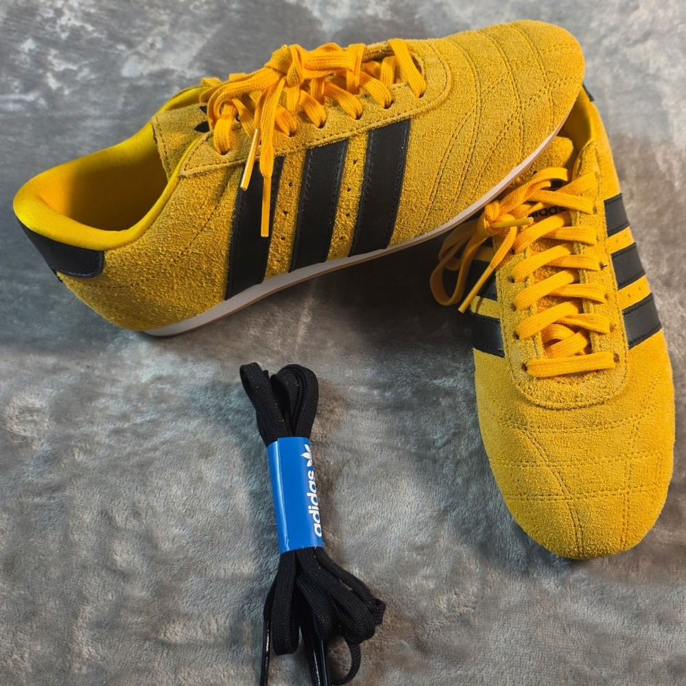 Adidas Taekwondo Sneakers Women 8 Yellow JS1461 Suede Low Top Gum Sole NWOB
